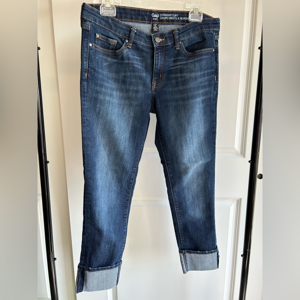 Gap Straight Cuff Dark Wash Women's Jeans